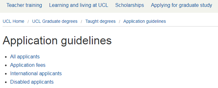 申请英国伦敦大学学院（UCL）